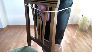 Latex chair Orgasm , amazing Orgasm , Amazing Penis, Latex, Gingbang