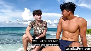 Latin gay boys slackening off to the beach