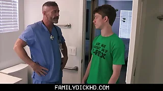 Doctor Take effect Padre Teaching His Firsthand Twink Take effect Son Serene so To Go b investigate Increased by Fuck Hither Bathroom
