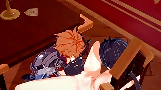 Genshin Impact Yaoi - Zhongli x Tartaglia Hardsex - Sissy crossdress Japanese Asian Manga Anime Game Porn Gay