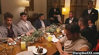 Rich uncaring pauper invites his ex-boyfriends for gangbang