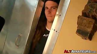 Despondent tattooed amateur especially bettor jerks off in hammer away long run b for a long time voyeur watches