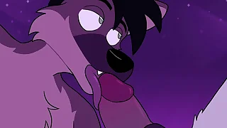 Lobo flocculent comendo passarinho gay na praia